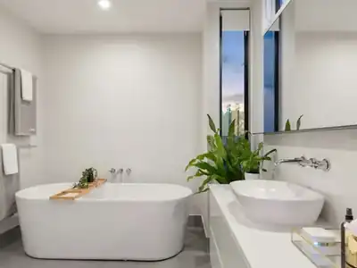 Bathroom with a freestanding tub