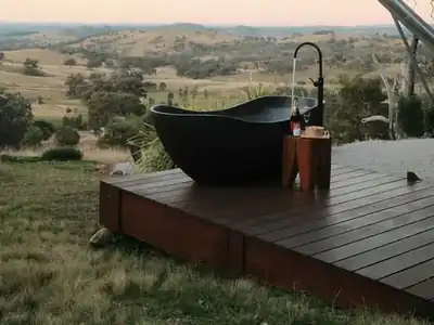 Hot tub on a deck